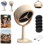 Mini Plug-In Desktop Air Purifier with 5 Carbon Filters, Quiet Air Cleaner Fan for Smoke Odor, Desk, Pet Room, Kitchen, Travel, and Shared Spaces