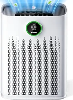 Air Purifiers for Home Large Room, Cover Up to 2400 Ft² with True HEPA Filter, Smart Mode, PM2.5 Air Quality Display, 22dB Sleep Mode, Aromatherapy with 2X-Purification & 360° Air Outlet, HAP603, White