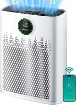 Smart Air Purifier for Home Large Rooms, with WiFi Control, Covers Up to 2400 Ft², Smart Mode, AQI Display, 22dB Sleep Mode & Aromatherapy with 2X-Power Filtration, HAP603WF, Bright White