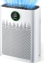 Air Purifiers for Home Large Room, with Smart Mode, Cover Up to 2200 Ft², PM2.5 Air Quality Display, 22dB Sleep Mode, Aromatherapy with 2X-Purification & 360°Air Outlet, HAP603, Bright White