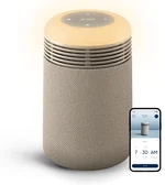 BLUEAIR Purifier for Bedroom - Mini Restful - Sunrise Clock with HEPASilent Filtration and Wake Up Light - Cleans Air and Supports Circadian Rhythm - USB-C and App Connectivity