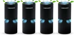 Small Ionic Air Purifier for Home & Bedroom – Silent HEPA Filter – Covers 250 Sq Ft - Free Cleaner for Pets, Hair, Smoke, Dust, Odors & Dander – Compact & Black Design - Pack of 4